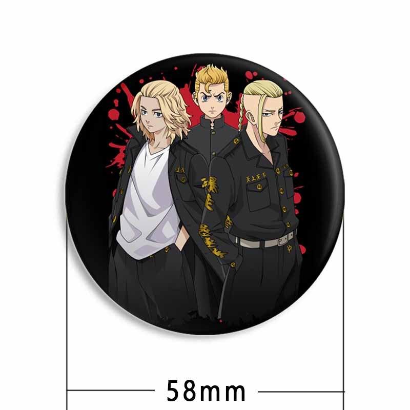 58 мм значок Мстителей Токио, аксессуары в стиле аниме, брошь на булавке, украшение для рюкзака, детские подарочные броши для женщин, ювелирные изделия, одежда, искусство