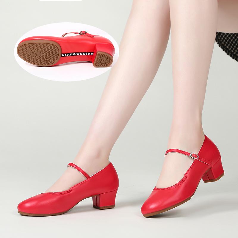 Женские серебристые туфли на среднем каблуке из мягкой кожи для бальных танцев