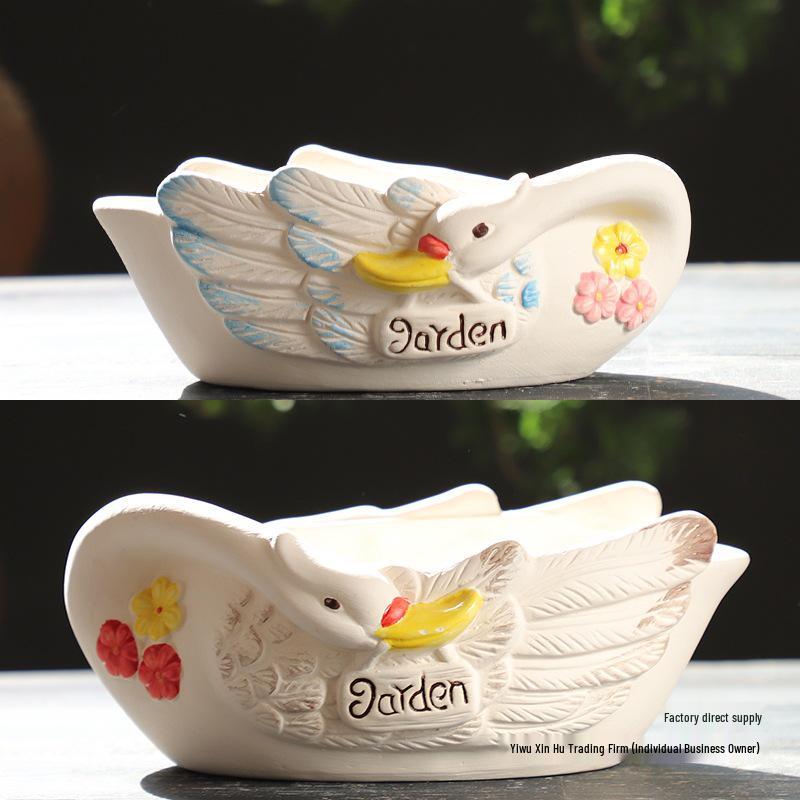 Мультяшный грубый керамический большой керамический горшок для суккулентов в стиле книжки с картинками