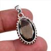 Natural Smoky Quartz Gemstone Handmade 925 Solid Silver Gift Pendant 1.25" R7w61