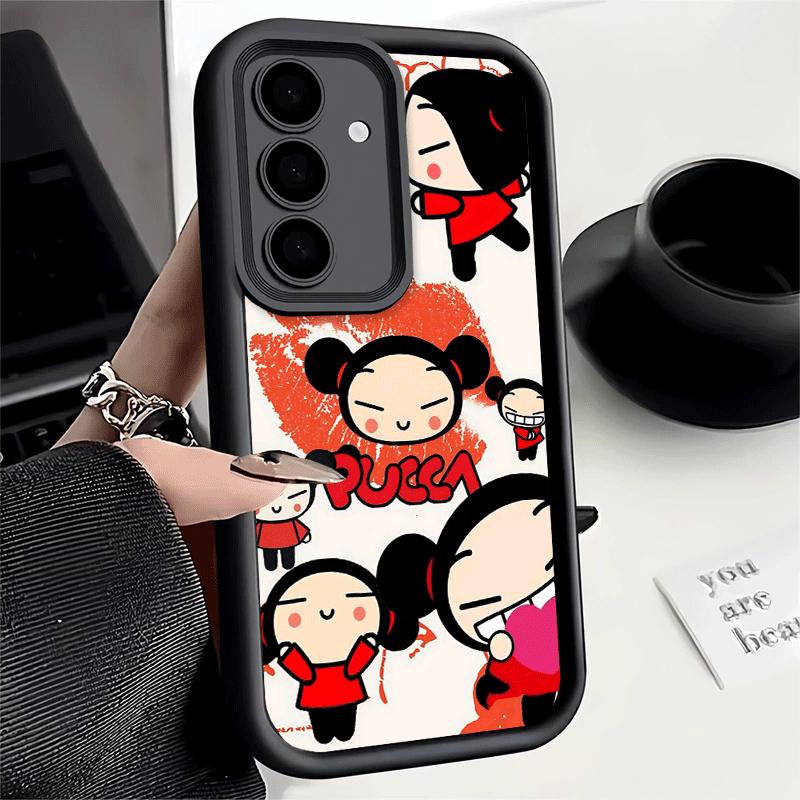 Phone Case for Samsung Galaxy A17 A16 A15 A14 A13 Cartoon Cute Pucca Garu A56 A36 A26 A55 A35 A25 A54 A34 A24 A53 A33 A23 A07 A0