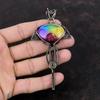 Подвеска Rainbow Solar Quartz Druzy, подвеска из медной проволоки с драгоценным камнем, ручная работа, абсолютно новый кулон, подарок для него, уникальный дизайн из меди, ювелирные изделия