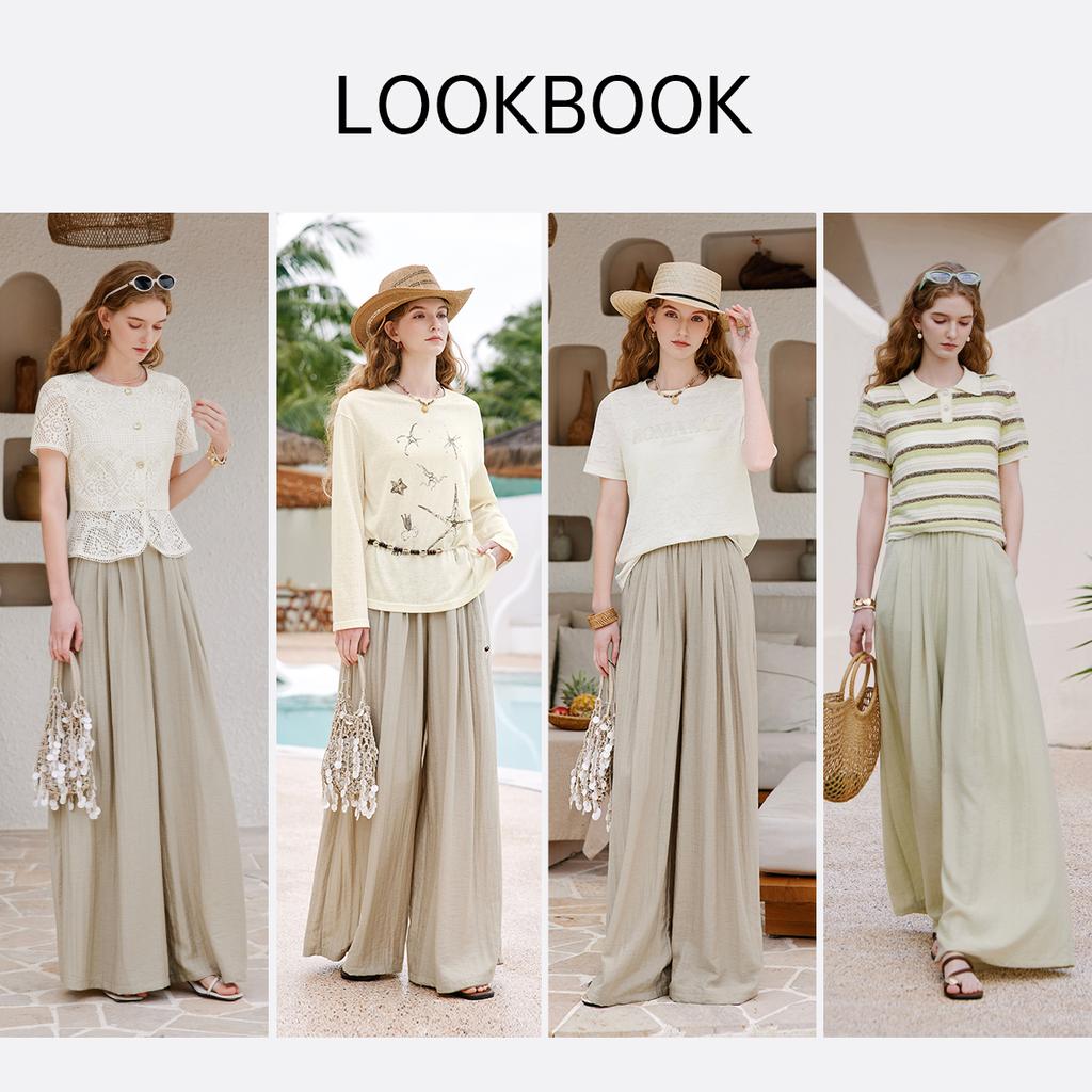 Lazy straight leg floor pants