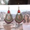 GemChic женские новые винтажные красочные капли воды рисовые бусины кисточки бахрома серьги этническая мода крючки серьги на день рождения рождественский подарок ювелирные изделия
