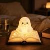 Soft Lighting Ghost Night Light Warm Glow Magic Book Figurine Decorative Lamp  Halloween Party