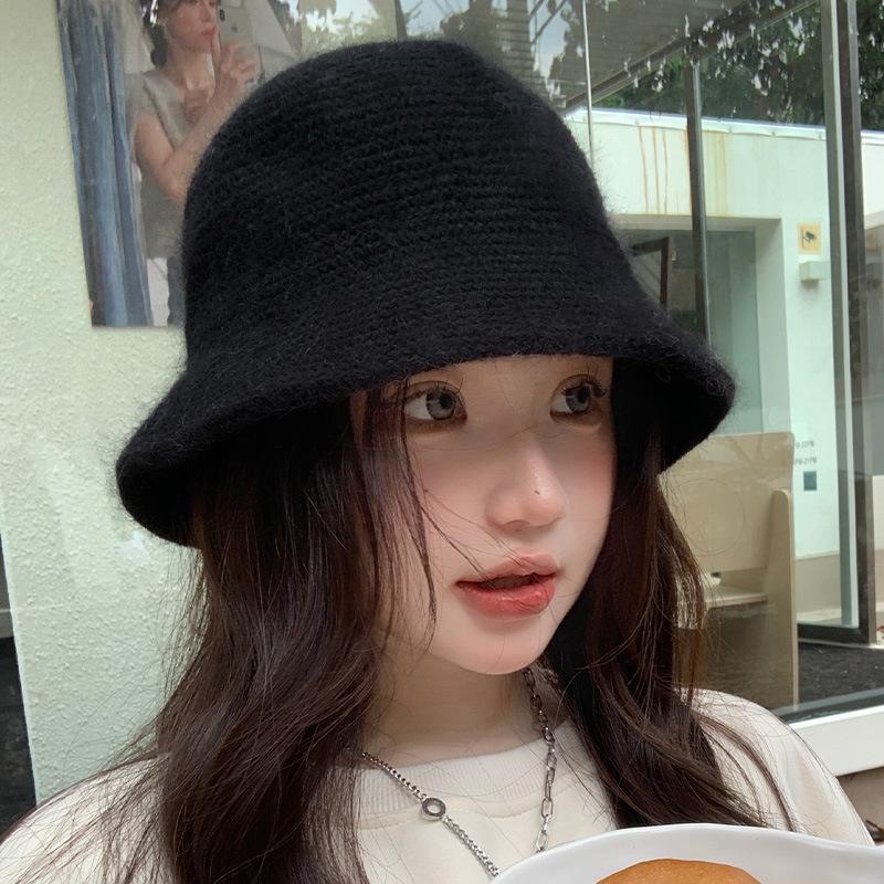 Женская осенне-зимняя универсальная шерстяная шляпа в корейском стиле, теплая зимняя шапка с защитой ушей, шляпа-ведро для большой головы