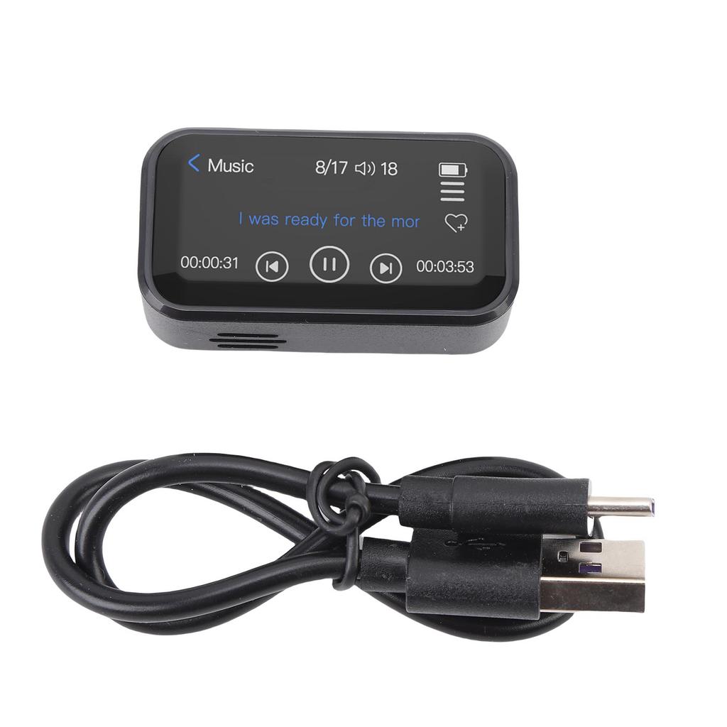 Портативный MP3-плеер BT с задним зажимом, 1,47-дюймовый полносенсорный экран, 32 ГБ, Hi-Fi плеер для музыки без потерь, радио