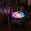 Dark Style Photo Prop Light Up Witch Cauldron DIY Set, Halloween Glowing Black Plastic Bowl with Spiders, Decor Spooky Hocus Pocus Candy Bucket
