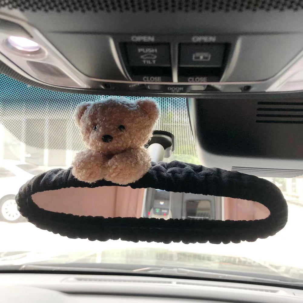 Симпатичный чехол для зеркала заднего вида автомобиля, мультяшный плюшевый кролик, сердце, украшение для зеркала заднего вида, аксессуары для чехла для зеркала заднего вида
