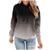 Ladies Hooded Plaid Print Long Sleeve Sweatshirt Loose Women Drawstring Sweatshirt