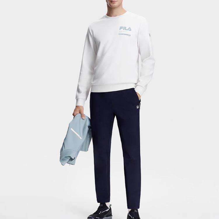 Fila 2023 Осень Новые Вязаные Длинные Брюки Базовые Простые Фитнес Спорт Прямые Брюки Мужские низы Королевский-синий A11M341601FNV