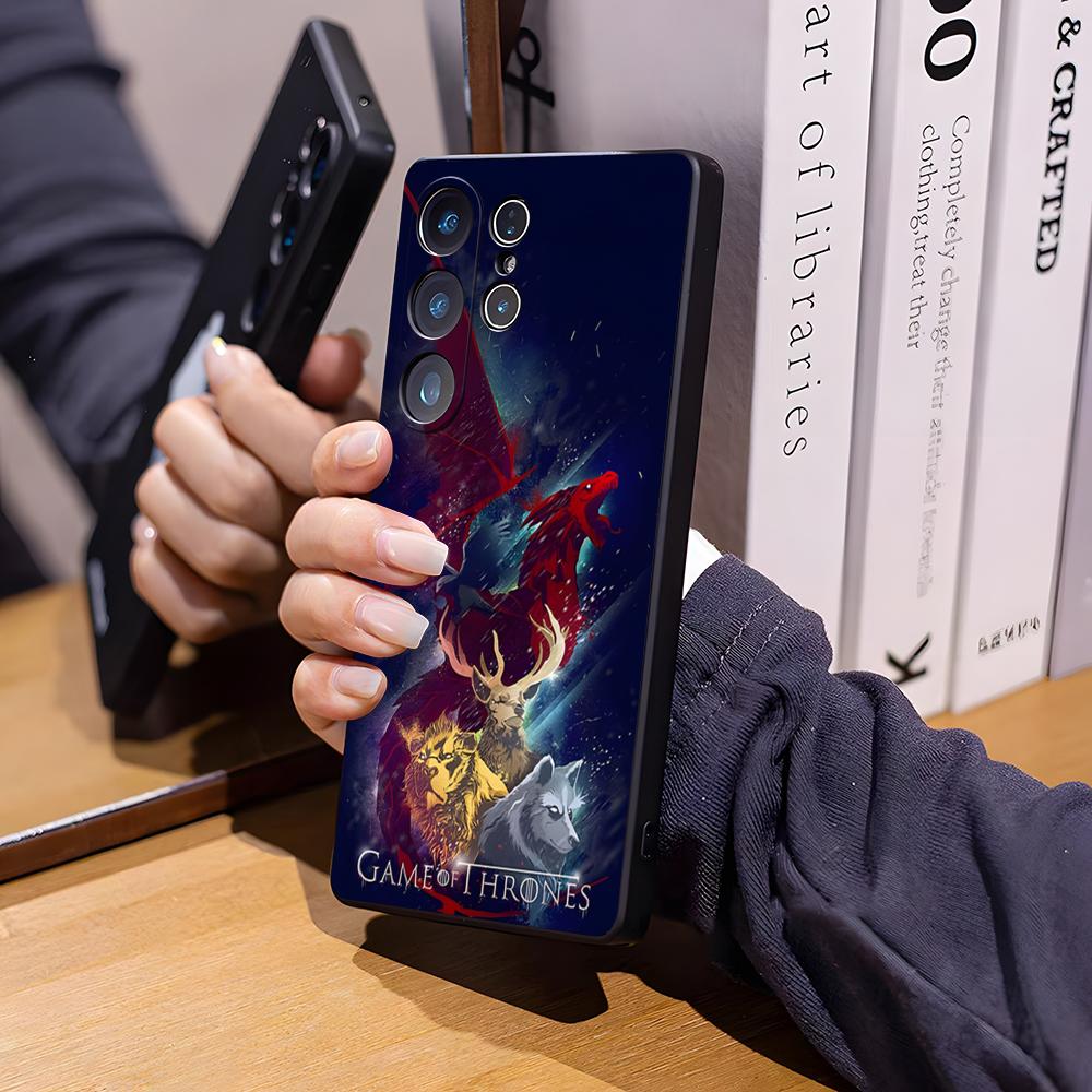 Чехол для телефона T-Thrones-Tv-Game для Samsung S26 Ultra S25 Edge Ultra S23 S22 S21 S20 Ultra Plus S24 Fe Стеклянная крышка