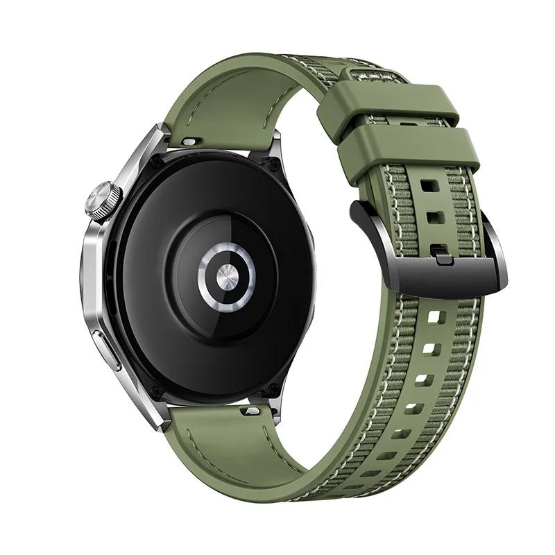 22-миллиметровый ремешок для часов HUAWEI WATCH GT2 Pro GT3 42MM 46MM Умные часы Ремешок Huawei GT4 46MM GT Runner Силиконовый+Нейлоновый плетеный браслет