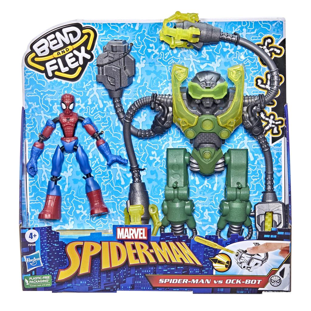 Marvel Spider Man Bend And Flex Spider Man Vs Ock Bot -