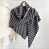 Solid Color Triangle Shawl Striped Cross Scarves Retro Large Wraps  Clothing Accessories