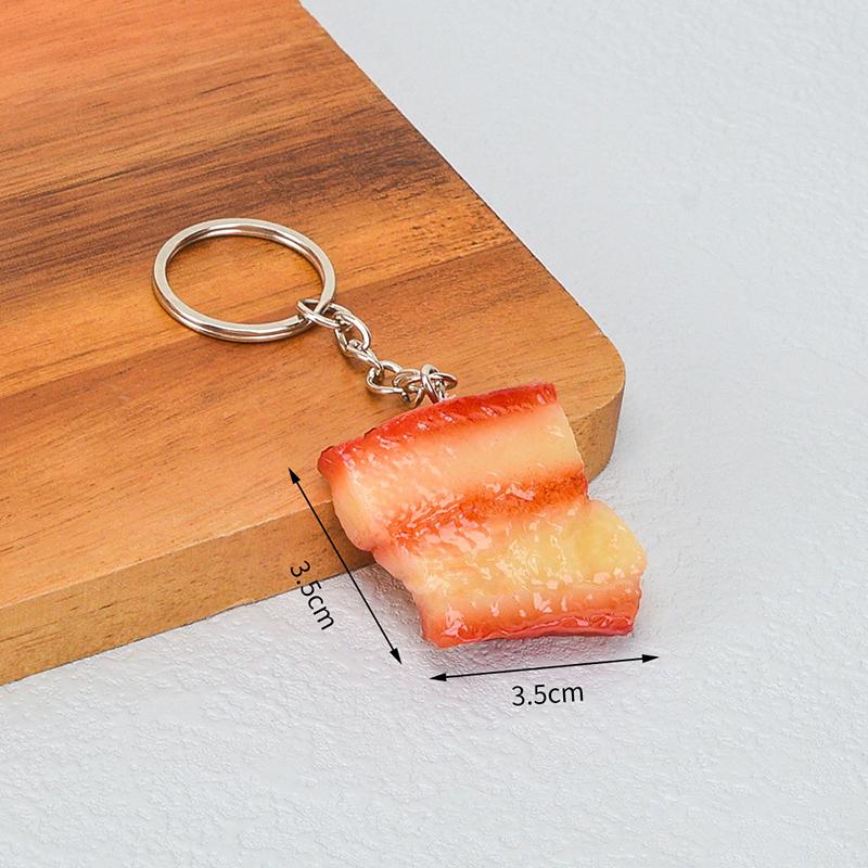 Funny Pvc Pork Belly Chicken Wings Roast Chicken Bag Pendant Hanging Jewelry Key Ring Creative Simulation Food Charms