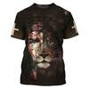 Христианские католические мужские футболки с изображением Иисуса и 3D принтом, летние свободные футболки с короткими рукавами и изображением льва в стиле Харадзюку, хип-хоп, футболки