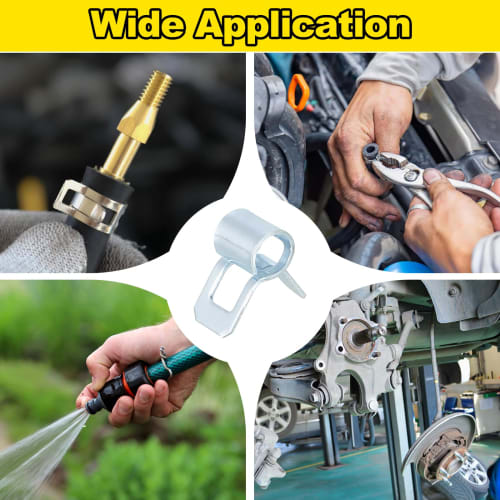 uxcell 15-Pack Spring Clamps, 4mm Inner Diameter, Hose Band Clips, Pipe Clips, Alloy Steel with Blue and White Zinc Alloy, for Fuel Hoses, Silicone Ho