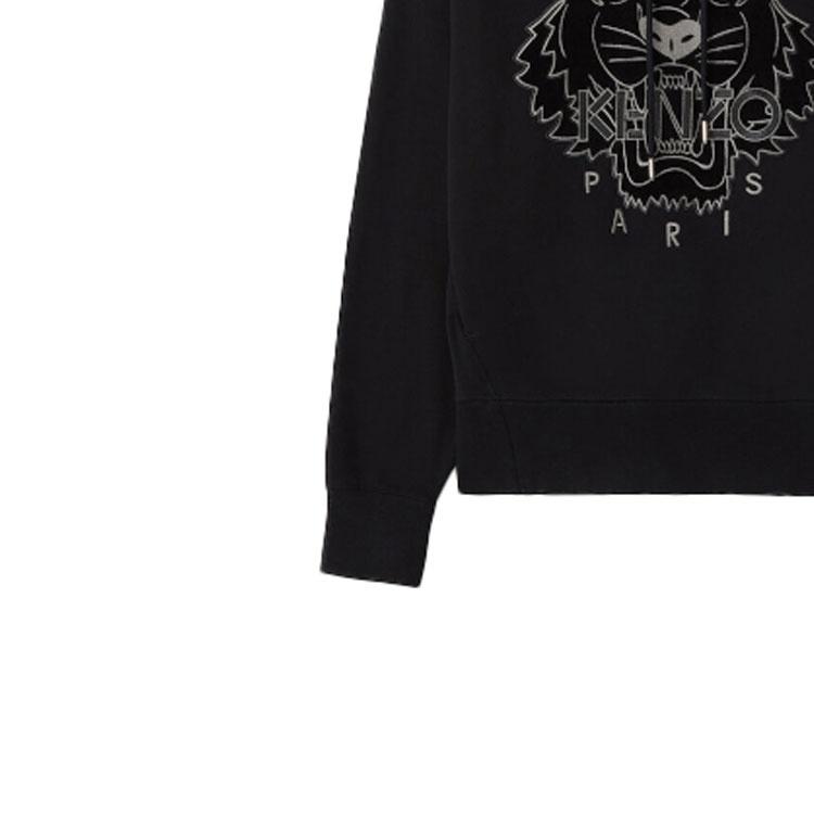 (WMNS) Худи с вышивкой головы тигра и алфавитом KENZO Черное Женское FA62SW8714XJ-99