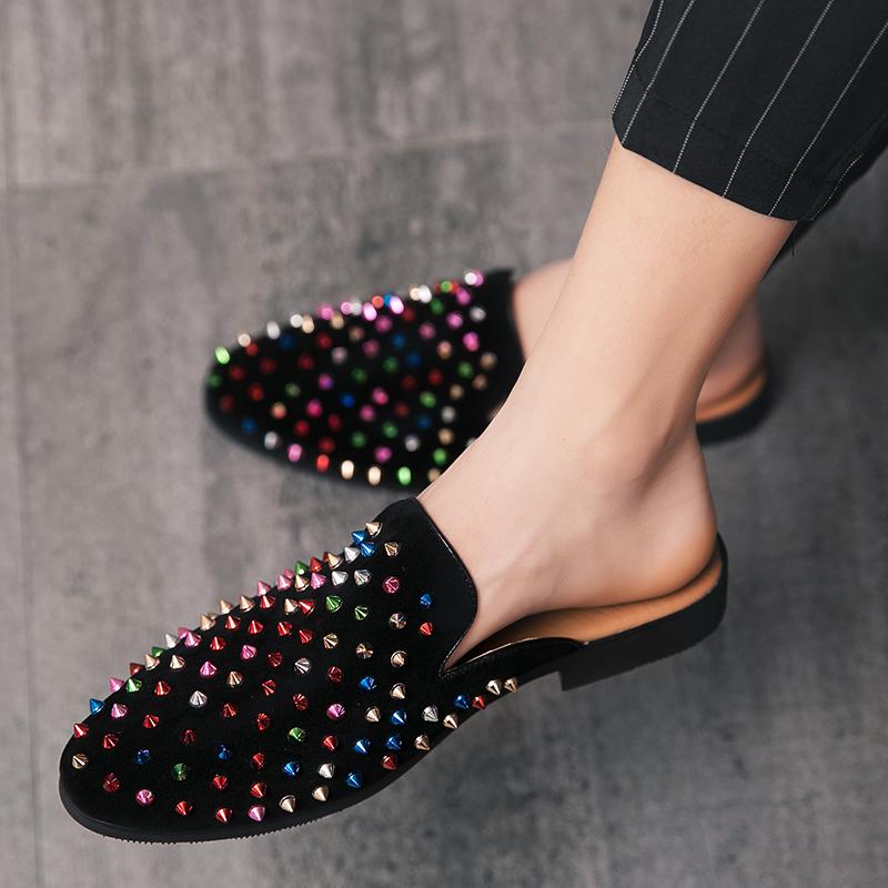 Мужские туфли на шпильках Slip On, черные, мужские, роскошные, удобные, мокасины, 7#23/10D50, балетки Paty, Zapatos Hombre
