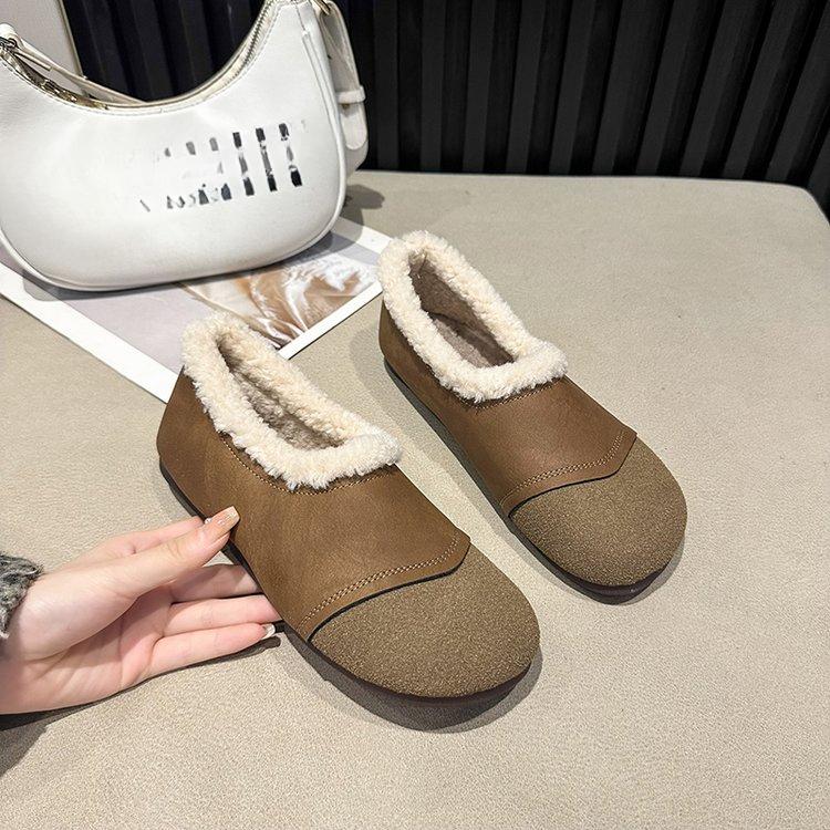 Зимние женские меховые тапочки, водонепроницаемые, теплые, семейные, для дома, на толстой платформе, удобные, простые, плоские туфли 2024