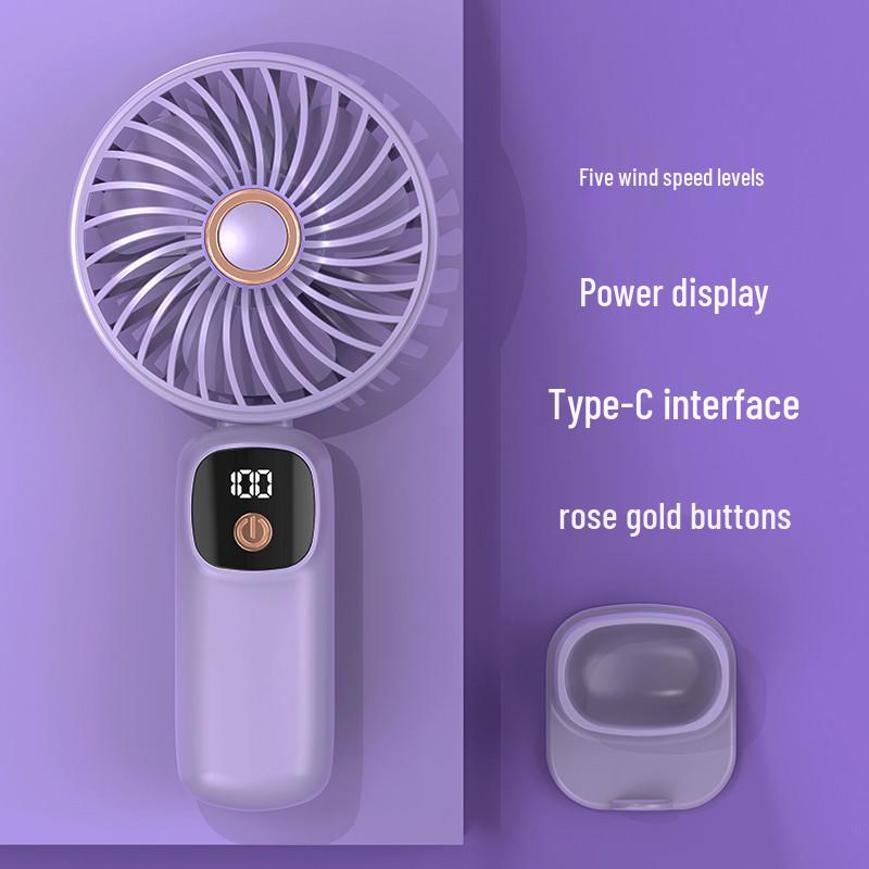 Мини-вентилятор USB ручной с LED-дисплеем - Портативный подарок для студентов и комнат в общежитии