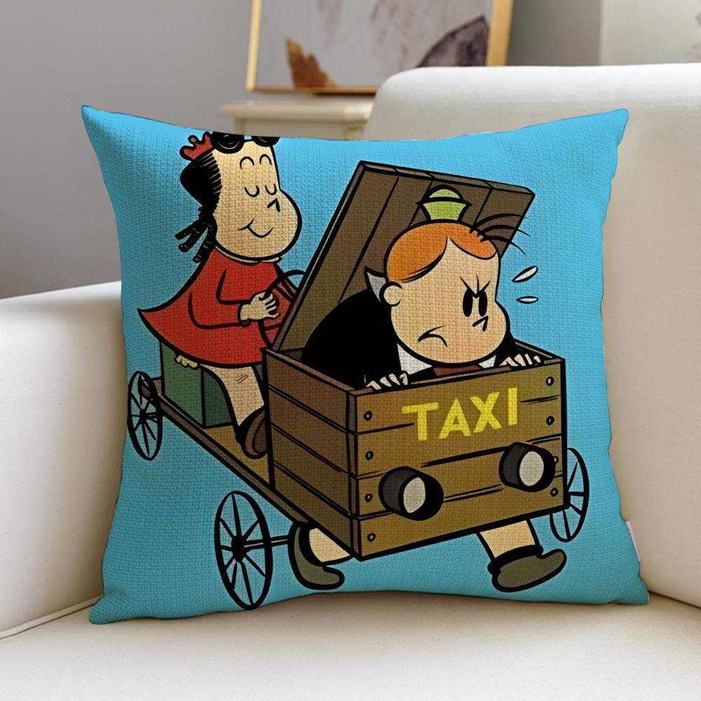 Cute TThe Little Lulu ShowS Cushion Cover Breathable and skinfriendly linen pillowcase square removable and washable cushion