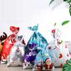Рождественский мешок для конфет, праздничный подарочный пакет с лентой, многоразовые рождественские подарочные мешочки