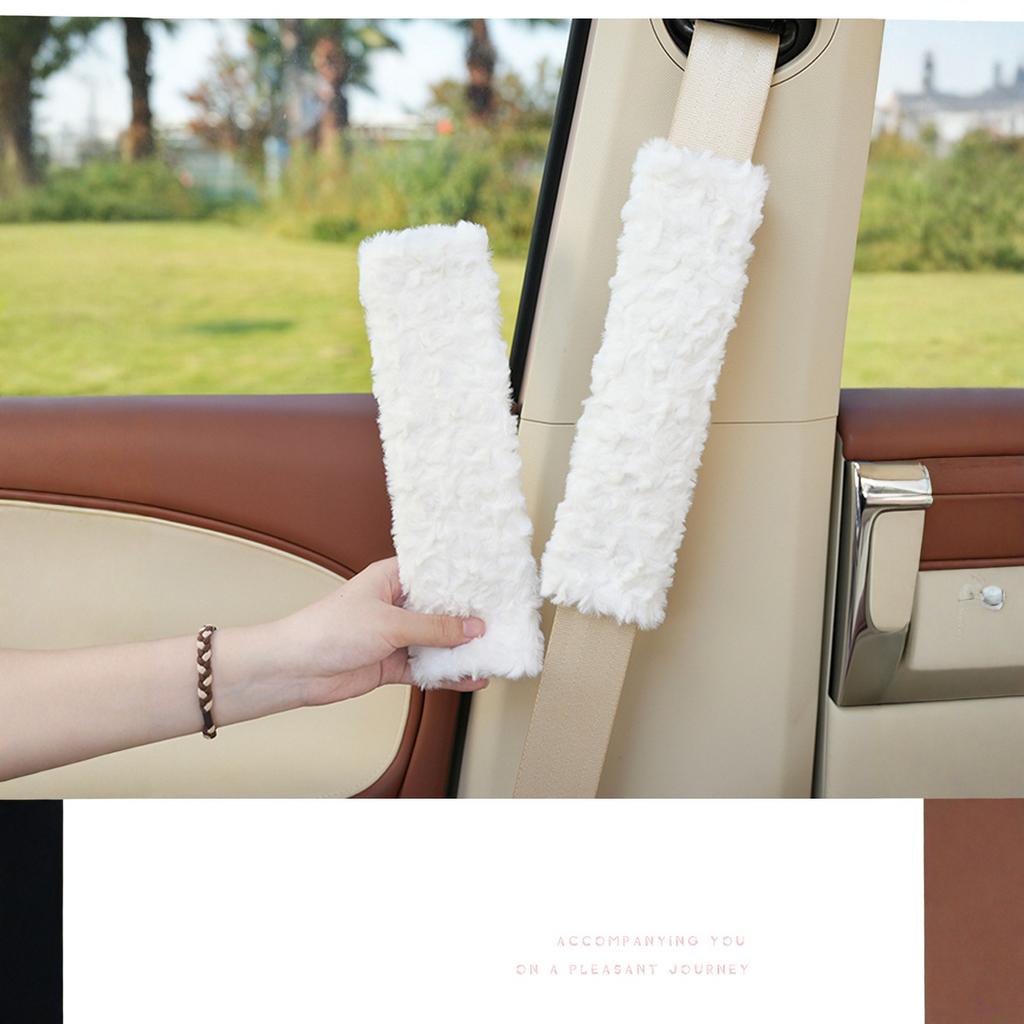 Плюшевая милая накладка на плечо ремня безопасности, защитная накладка на ремень безопасности, аксессуары для интерьера, украшенные, зимние женские