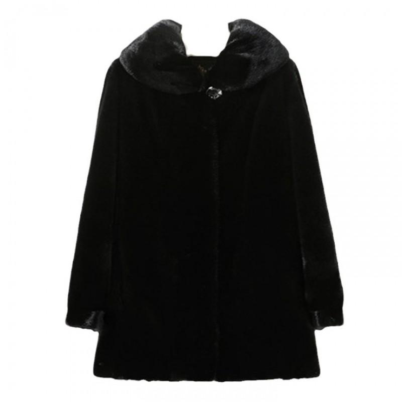 2026 Fall Winter Long Faux Fur Coat Women Hooded Commuter Style