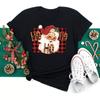 Maycaur Women Santa Claus Print Clothes Christmas 90s Funny Holiday Fashion Cartoon Tops Tee Shirt Ladies Female Graphic T-Shirt