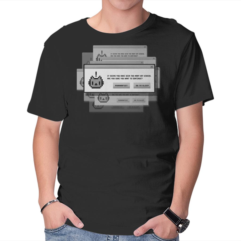Unisex Crew Neck T-Shirt Alert Cat Graphic Short Sleeve Casual Tee