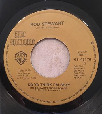7-дюймовая пластинка ROD STEWART - Da Ya Think I'm Sexy / Hot Legs GS45176 Atlantic Canada Танцевальная и электронная музыка Б/у