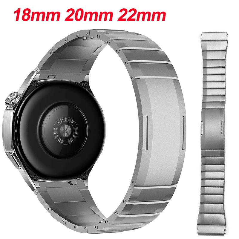 18mm 20mm 22mm Stainless Steel Band for Huawei GT6/GT6 Pro 46mm Curved Connector Design Business Wristband for Huawei GT6/5/4/3
