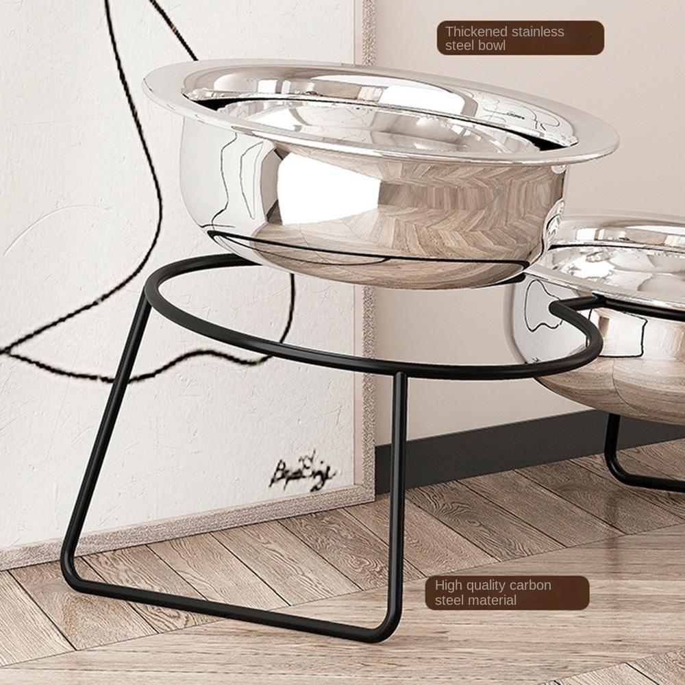 9°Tilted Angle Elevated Pets Feeders Anti Slip Cat Dish with Stand Raised Dog Feeding Basin  Puppy