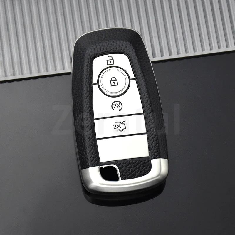 Держатель для брелока из ТПУ-кожи для Ford Fusion Mustang Explorer F150 Edge Mondeo Mk5 Focus Mk4 Чехол для автомобильного ключа Аксессуары