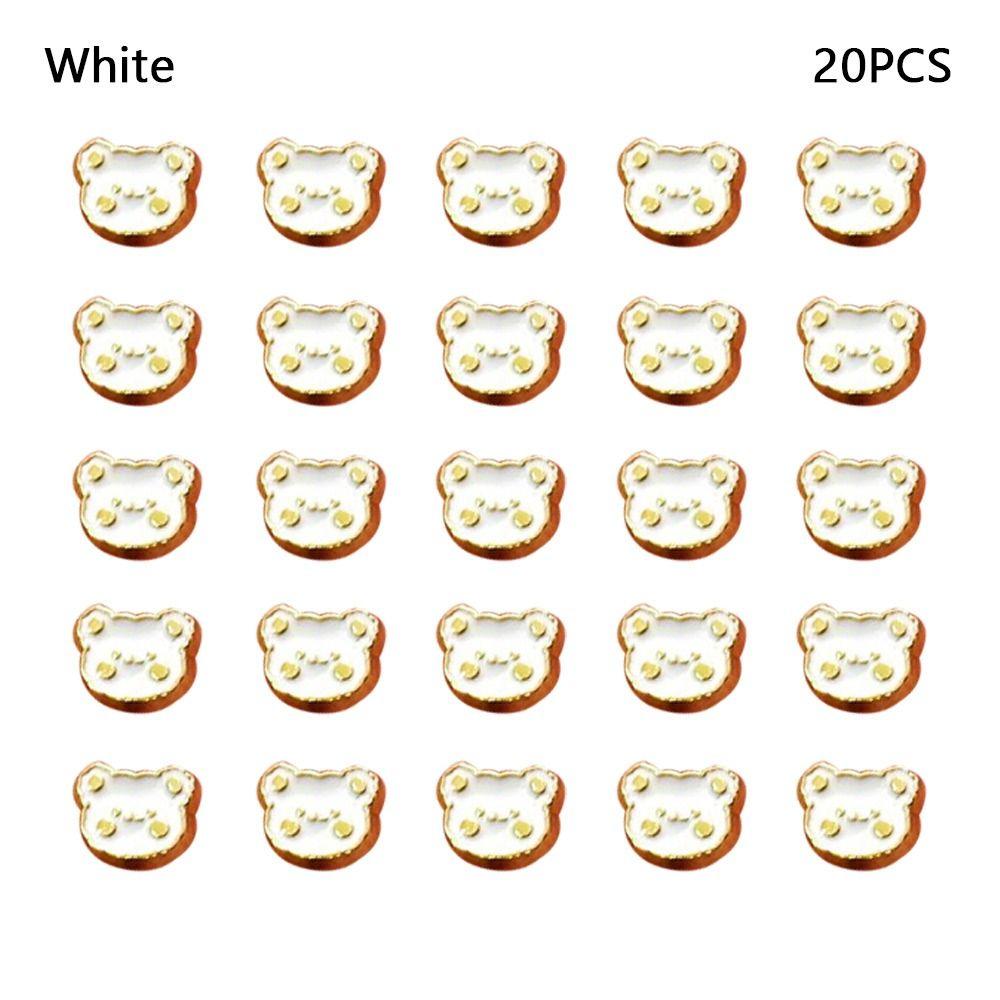 20pcs Metal Bear Head Buttons Mini Doll Shoes Buckles  DIY Doll Clothes Accessories