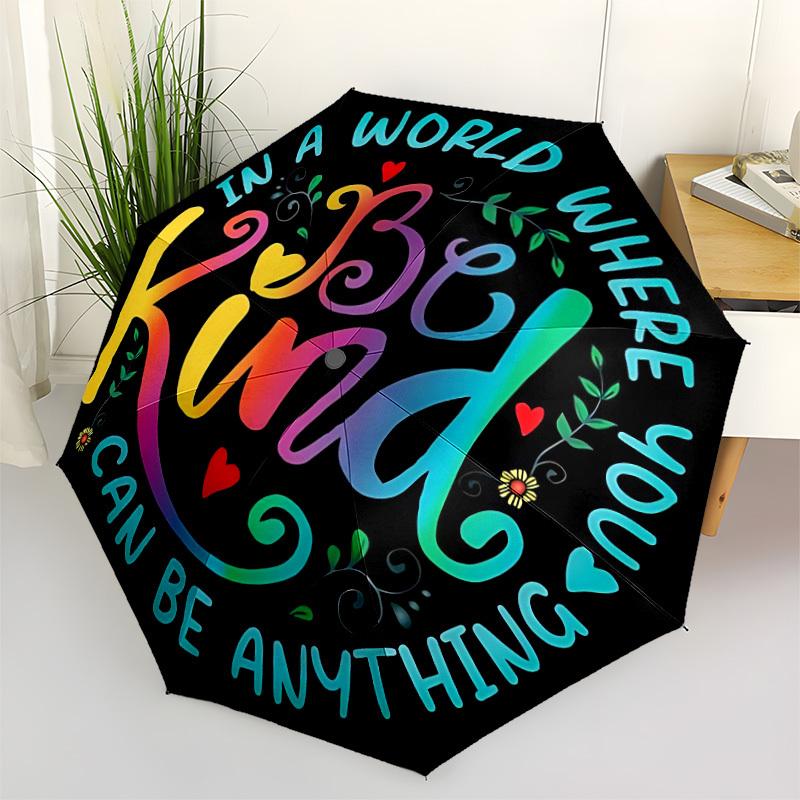 1pc Kindness Automatic Opening/Closing Umbrella with Operation & Windproof Canopy yy260311031