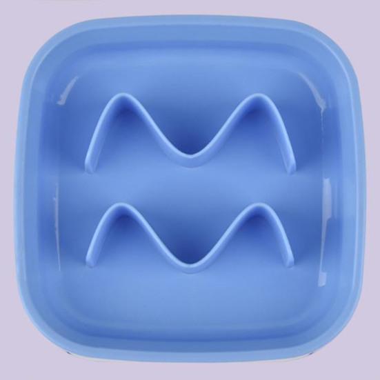 Миска для медленного кормления, защита от удушья, глубокая тарелка для корма для домашних животных, квадратная миска для медленного кормления домашних животных