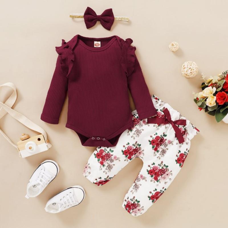 Комплект одежды для маленьких девочек из 3 предметов, одежда для новорожденных, одежда для маленьких девочек, одежда для младенцев