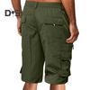Мужские шорты с эластичным поясом, средней посадкой, однотонные шорты с множеством карманов, широкие летние пляжные шорты