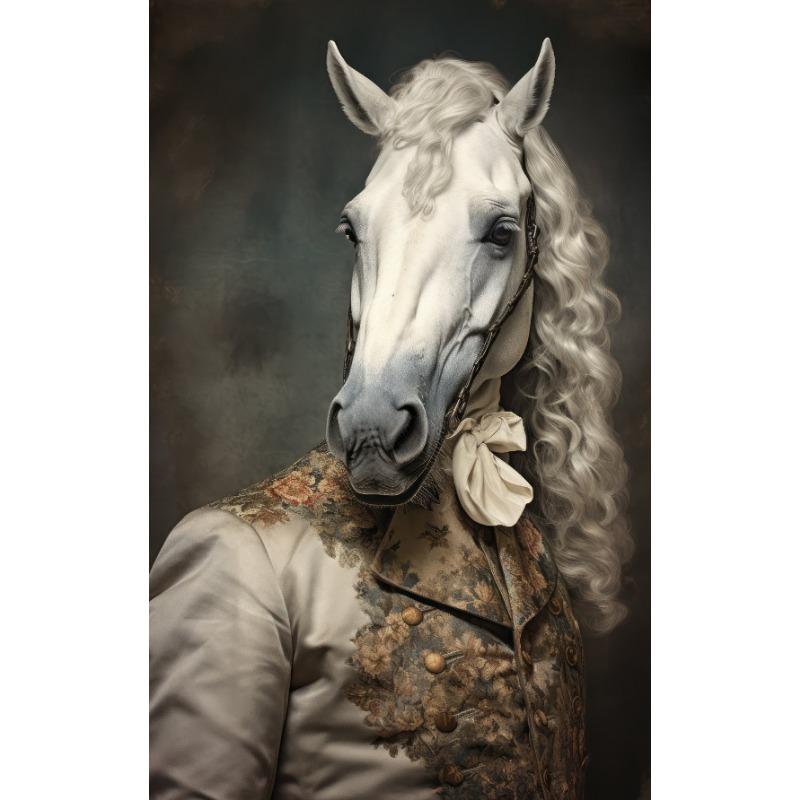 Retro Renaissance Animal Portrait Poster Fox Black Cat Lion Owl Royal Pet Canvas Painting Funny Wall Art Living Room Home Decor