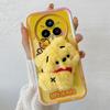 KEYSION Милый 3D мультяшный плюшевый чехол для Realme 14 Pro 5G с ремешком, силиконовый противоударный чехол для телефона OPPO Realme 14 Pro+ 5G