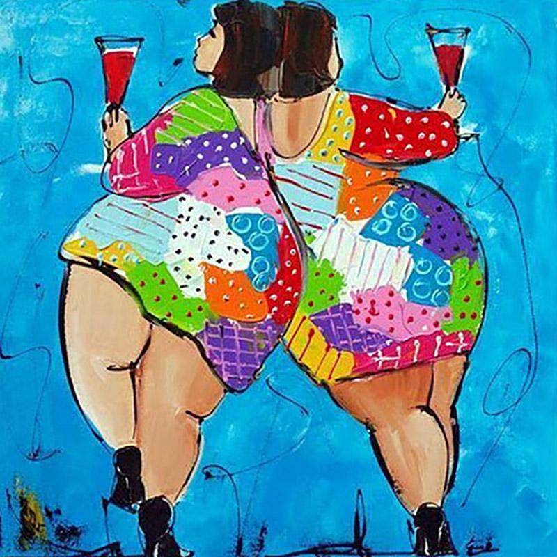 5D алмазная живопись мультфильм сексуальные женщины полный круглый толстые дамы вышивка алмазная мозаика изображение стразы Декор подарок