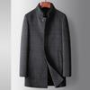 Men's Coat Autumn and Winter Mink Hair Stand-up Collar Double-sided Middle-aged Business Take-off Down Liner Warm Wool Jacket