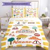 3pcs Custom Name excavator Bedding Set Duvet Cover Closure Includes 1 Duvet Cover & 2 Pillowcases, Soft and Comfortable for All Seasons.