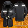 Waterproof Camouflage Cotton Jacket for Winter Construction - Thick, Wear-Resistant, Mid-Length Labor Protection Uniform