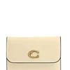 Coach Essential 10 Классический держатель для карт из натуральной кожи с логотипом бренда Женский Цвет латуни цвет латуни