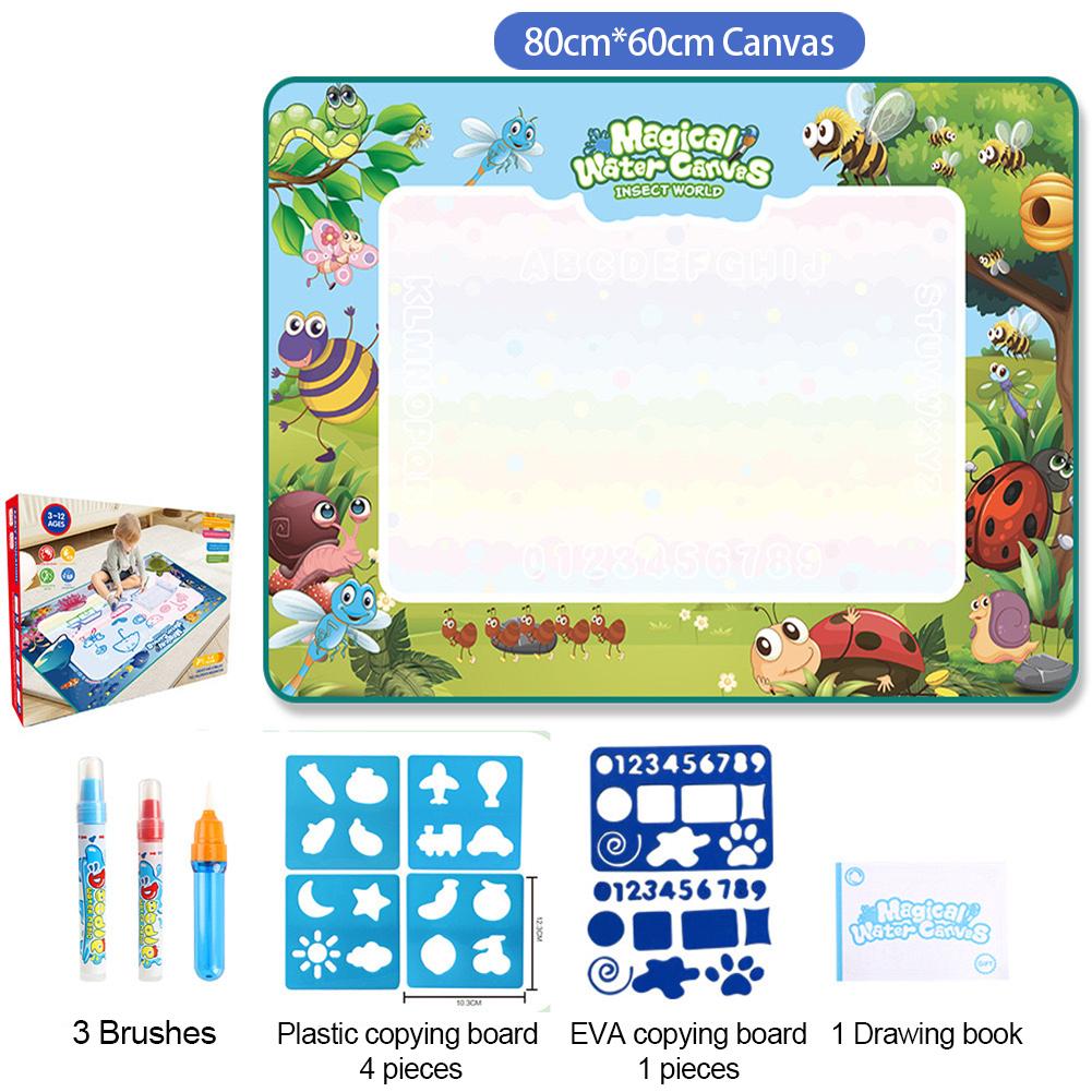 60x80 см Волшебный водный коврик для рисования Раскраска с многоразовыми волшебными ручками Доска для рисования Монтессори Развивающие игрушки Детские подарки