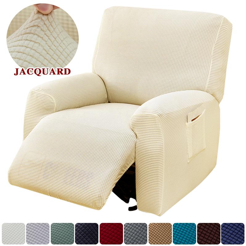 4 Pcs Jacquard Recliner Sofa Cover Stretch Functional Lazy Boy Relax Armchair Cover Couch Cover Furniture Protector Anti-Dust